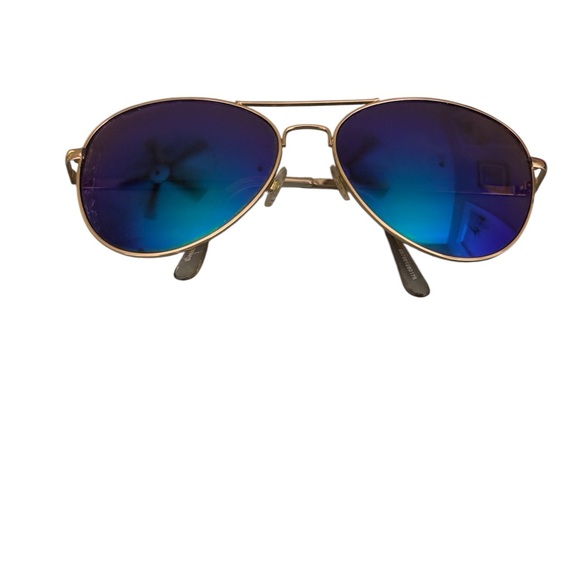 Aviator Sunglasses with Blue Lenses - Picture 1 of 3